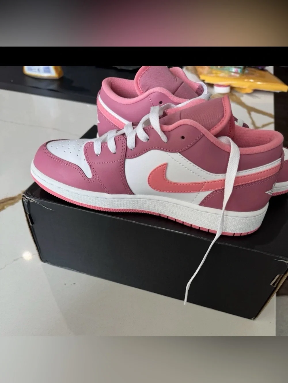 Nike Jordan 1’s Low - Dusty Rose Pink/White, Size 6Y